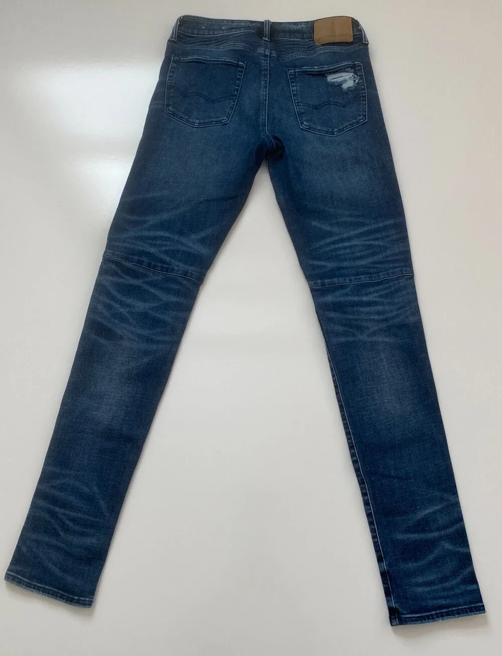 American Eagle AirFlex+ Men's Jeans 32x32 Distressed Moto Biker Slim Stretch